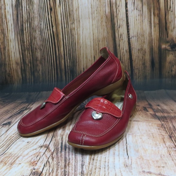 Brighton Shoes - Brighton 7 "Ursa" Red Leather Loafers